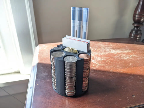 3D Printed Car Cup Holder Organizer Tray | Vehicle Console Storage for Keys, Coins, AirPods