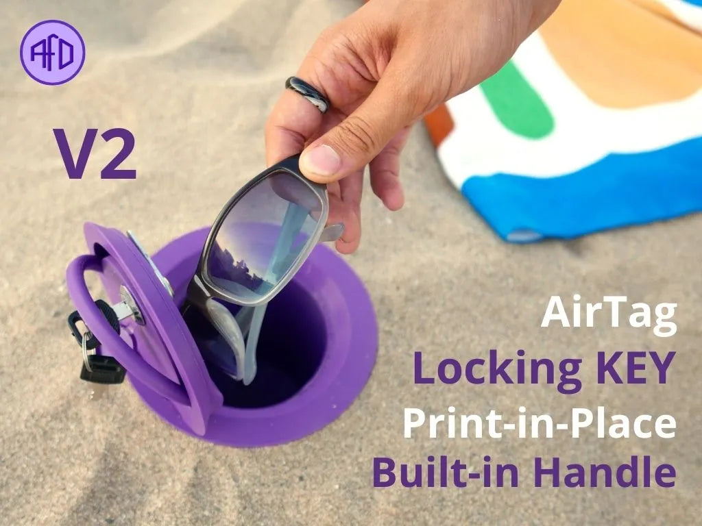 Beach Safe with AirTag Holder | Hidden Sand Safe Anti Theft | Waterproof UV Resistant ASA Container | Travel Security Locker for Valuables