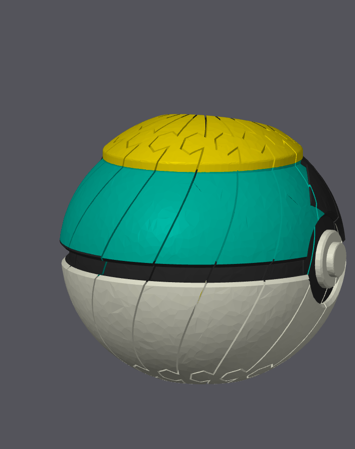 Moon Ball Pokeball twisty slime fidget toy, teal body with yellow top