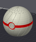 Premier Ball Pokeball Twisty Slime Fidget by Bryans3dPrints, pocket-sized white ball with red band