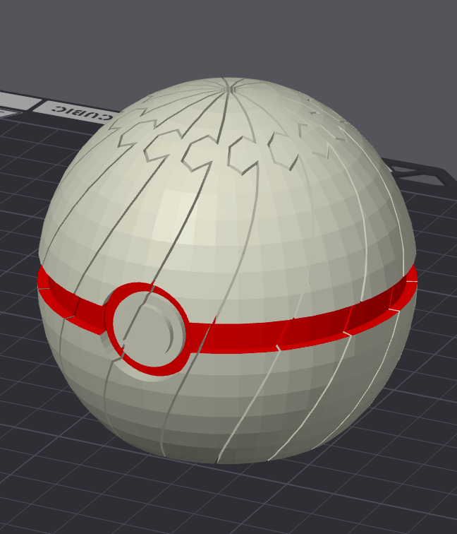 Premier Ball Pokeball Twisty Slime Fidget by Bryans3dPrints, pocket-sized white ball with red band