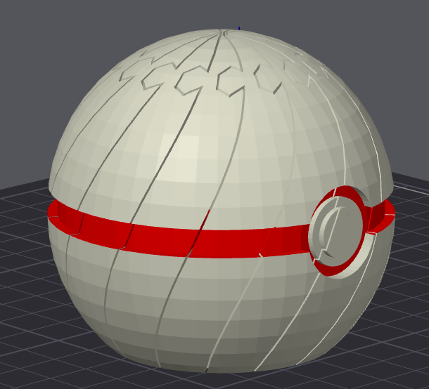 Premier Ball Pokemon Pokeball twisty slime fidget toy; gray sphere with red band and silver center button.