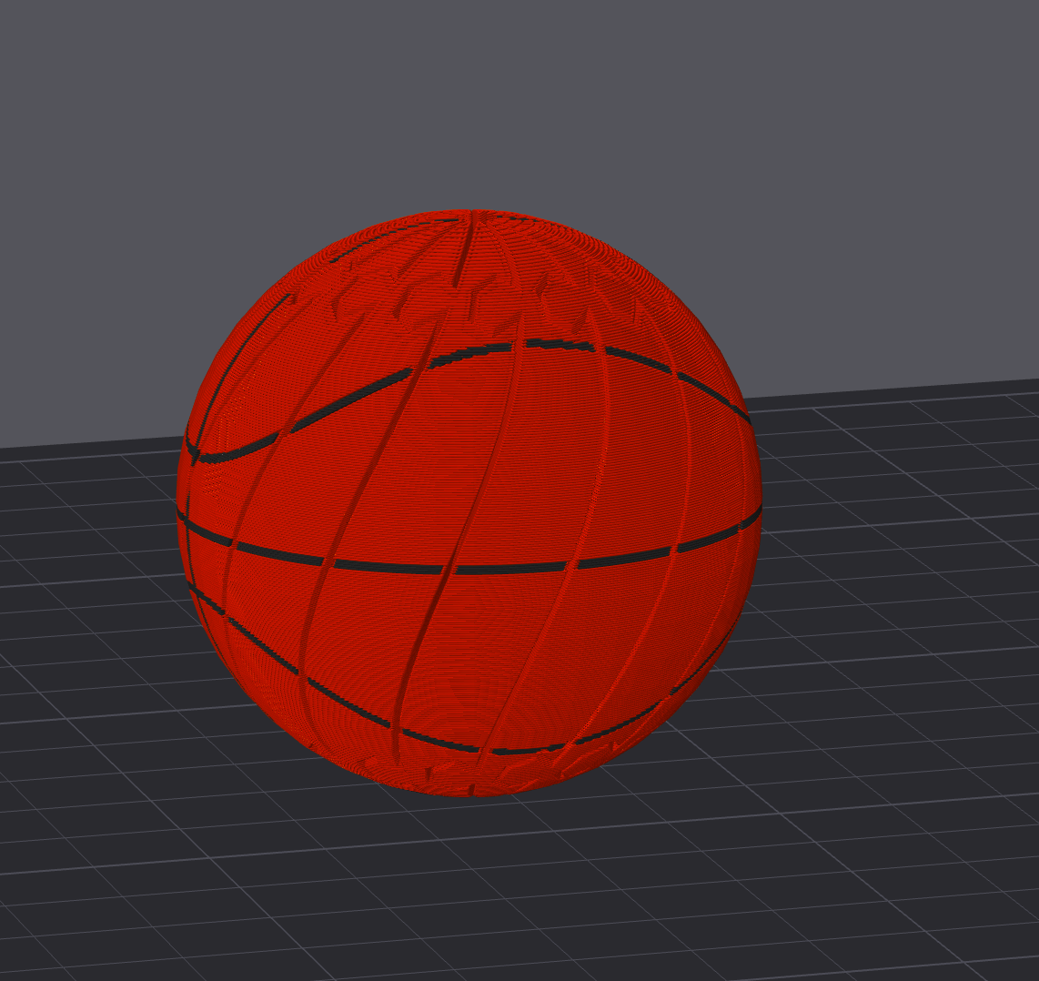 Basketball Twisty Slime Fidget toy by Bryans3dPrints; red, pocket-sized