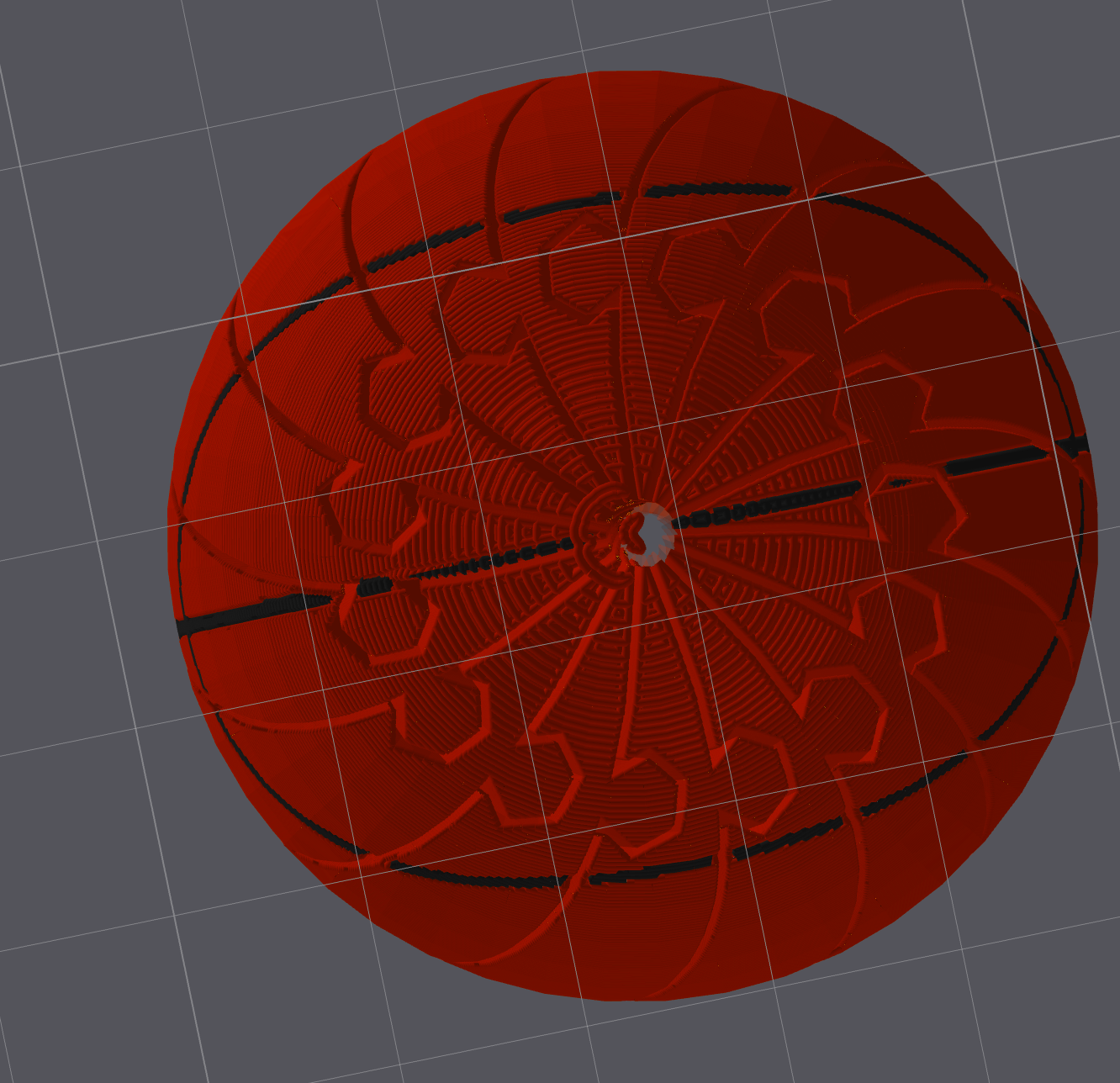 Basketball Twisty Slime Fidget toy by Bryans3dPrints; red pocket-sized ball with geometric texture.