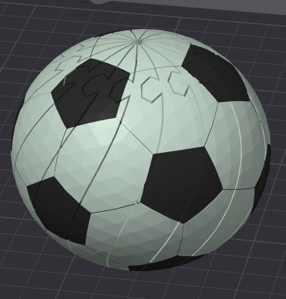Soccer Twisty Slime Fidget ball toy, green and black low-poly soccer ball by Bryans3dPrints