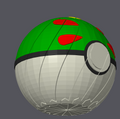 Friend Ball Pokeball Twisty Slime Fidget by Bryans3dPrints, green top with red accents, pocket-sized toy.