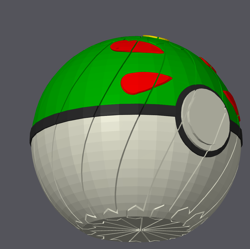 Friend Ball Pokeball Twisty Slime Fidget by Bryans3dPrints, green top with red accents, pocket-sized toy.
