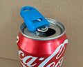 2-in-1 Soda Can Opener & Lid in blue by Bryans3dPrints, shown on a Coca-Cola can.