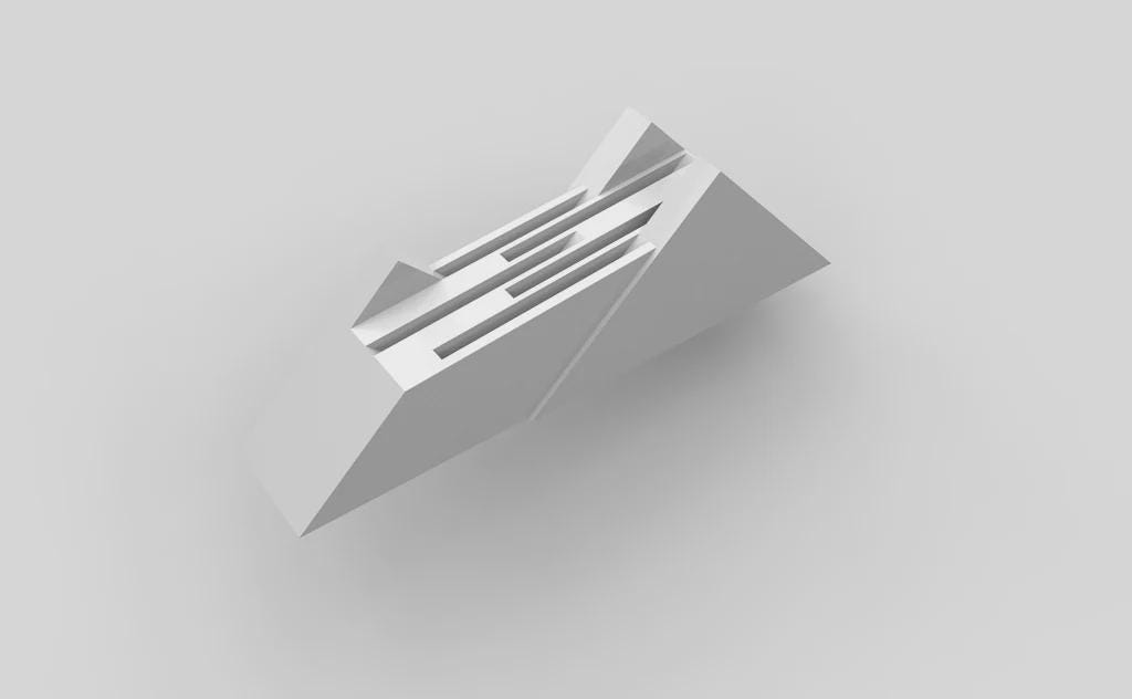 SD Card Mountain decorative SD card holder, white 3D-printed desk organizer.