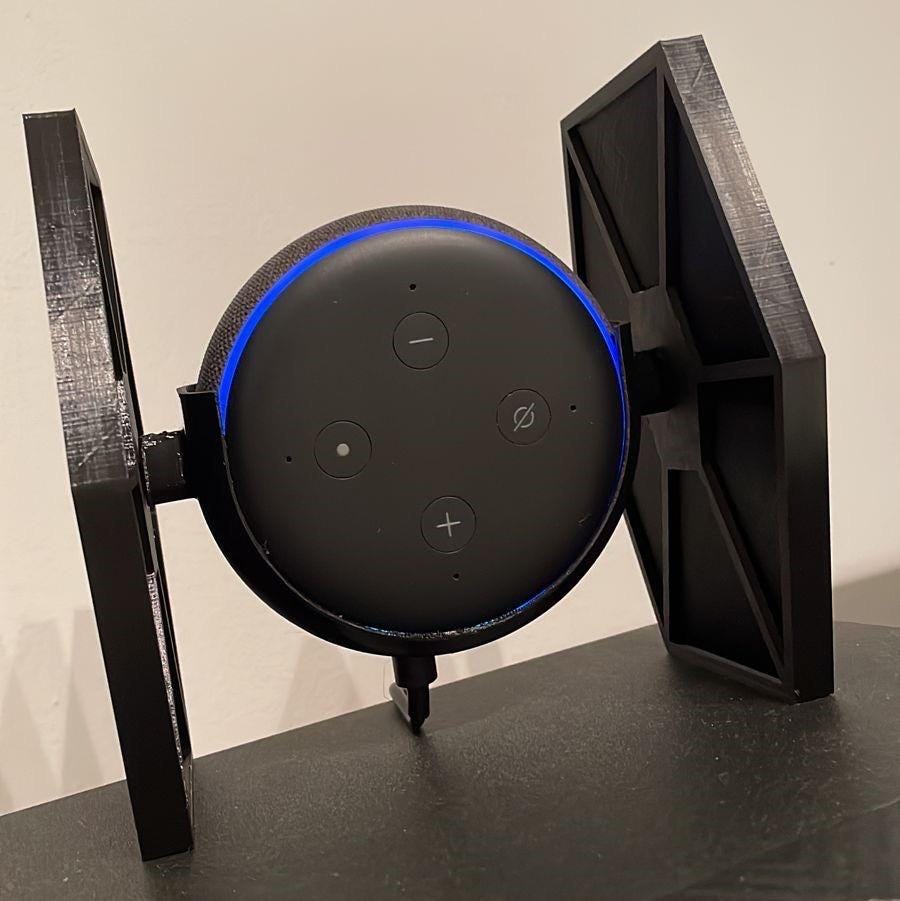 Tie Fighter Echo Dot 3 Stand | Star Wars Themed Smart Speaker Holder | 3D Printed