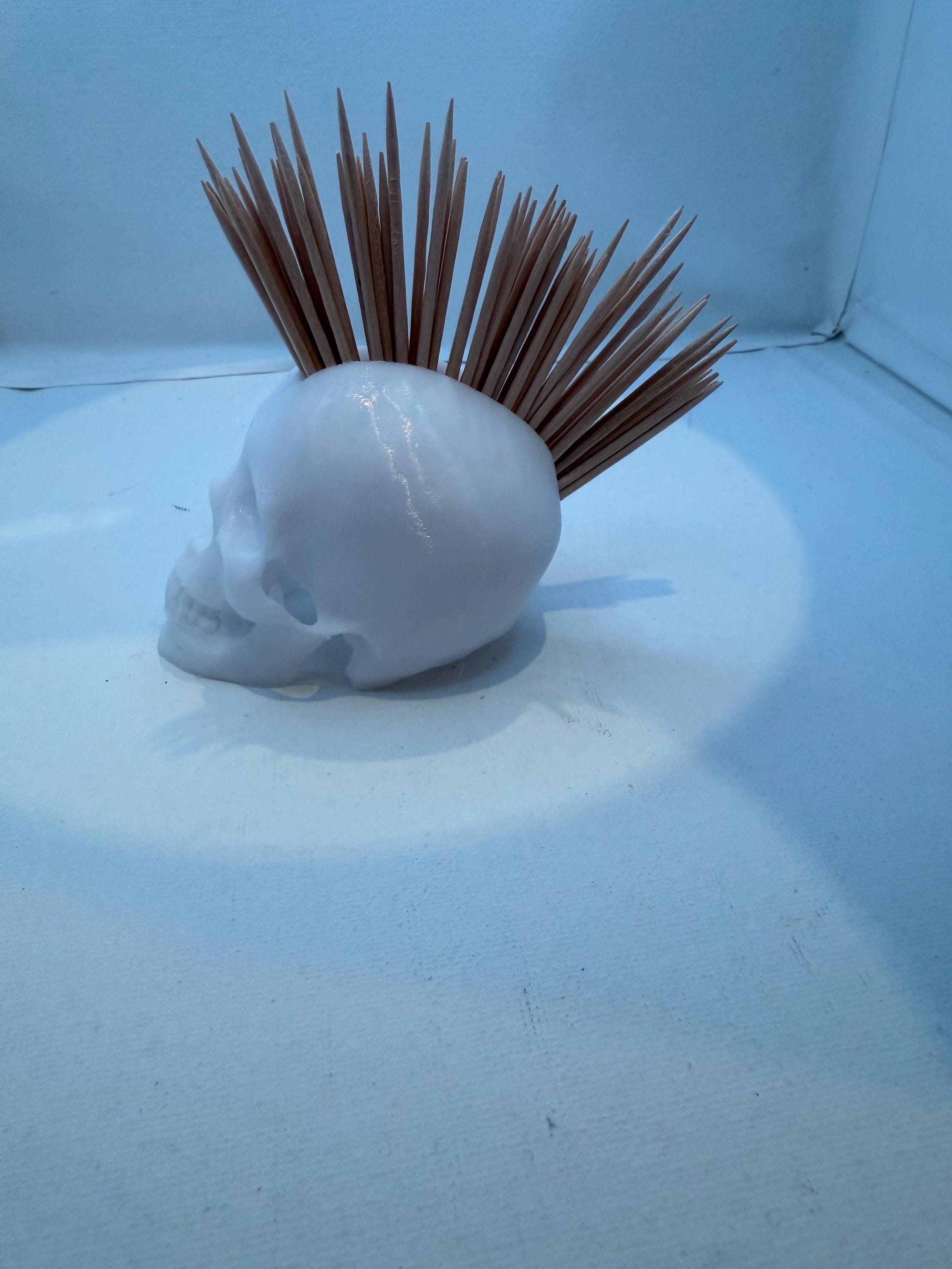 Skull Toothpick Holder | Spooky Skull Decor | Functional Desk and Kitchen Accessory | 3D Printed