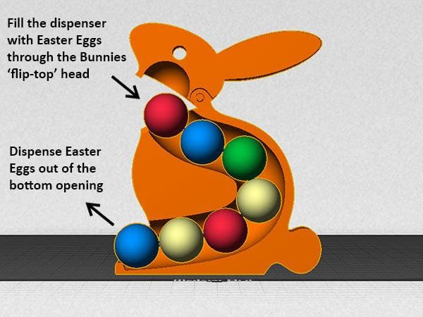 Easter Bunny Mini Egg Dispenser – Fun Spring Candy Holder, 3D Printed Easter Decor